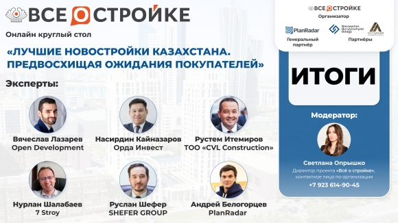 В эфире «ВСЁ О СТРОЙКЕ» девелоперы Казахстана презентовали передовые ЖК Республики
